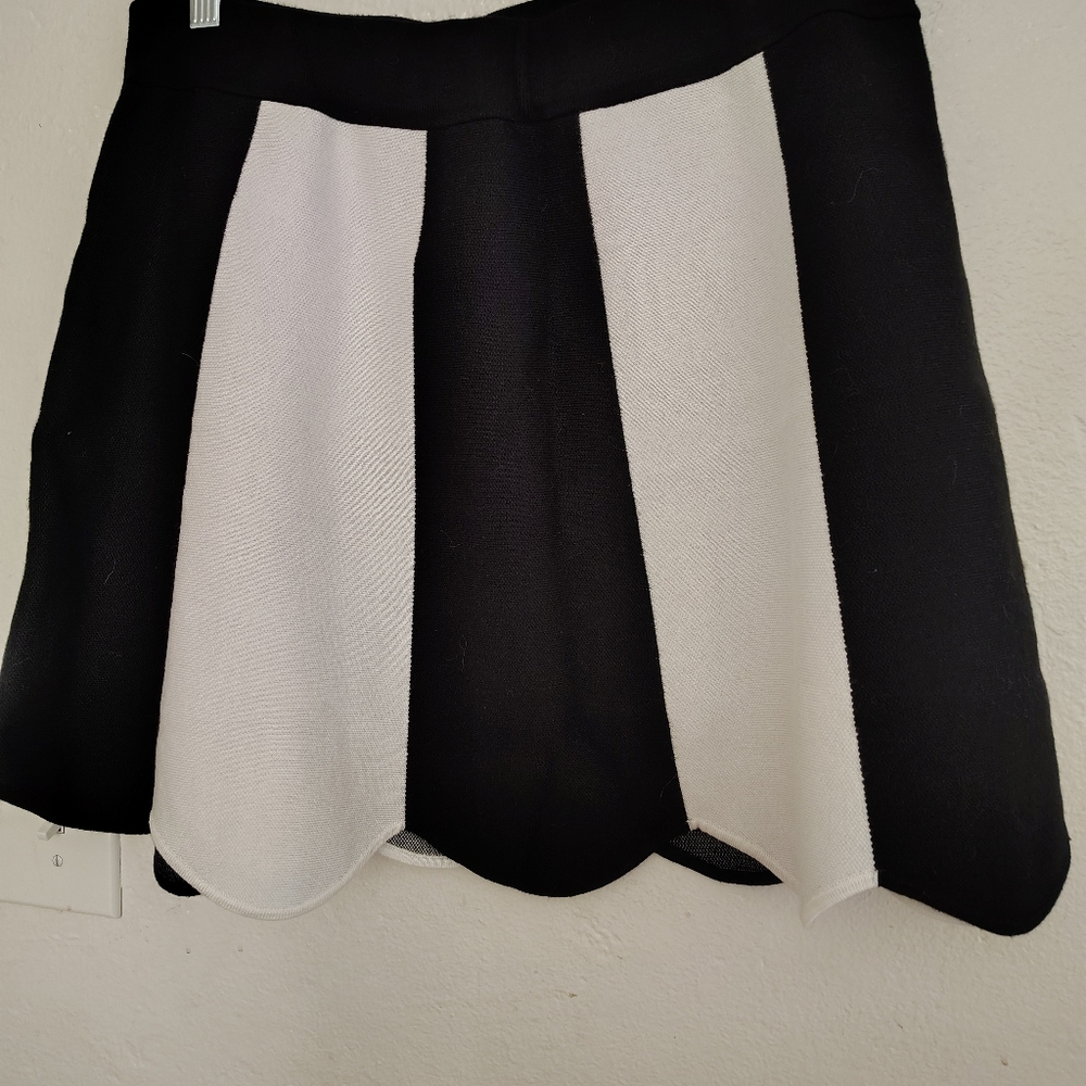 Black and White Striped Skirt